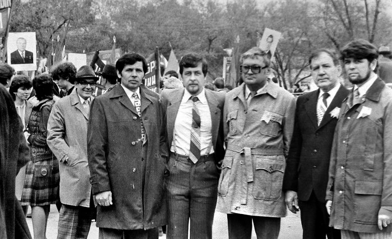 Преподаватели истфака Ушаков, Курбатов, Слоботских, Орлов, Кульбацкий 1970-е гг.